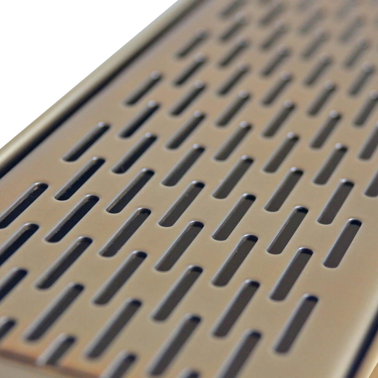 Standard Length Brick Pattern Grate and Channel Drain - Gold