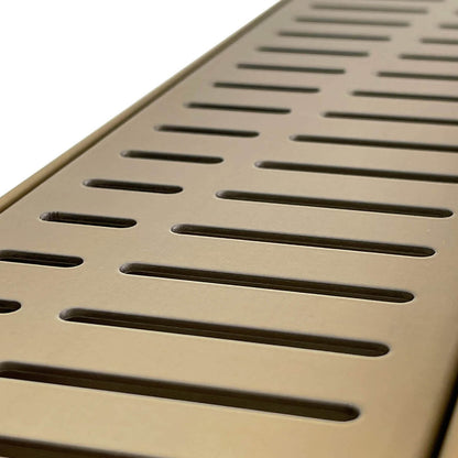 Custom Made Flow Pattern Grate & Channel Drain -  Gold