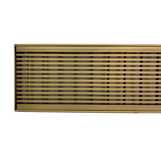 Standard Length Wedge Wire Grate and Channel Drain - Gold