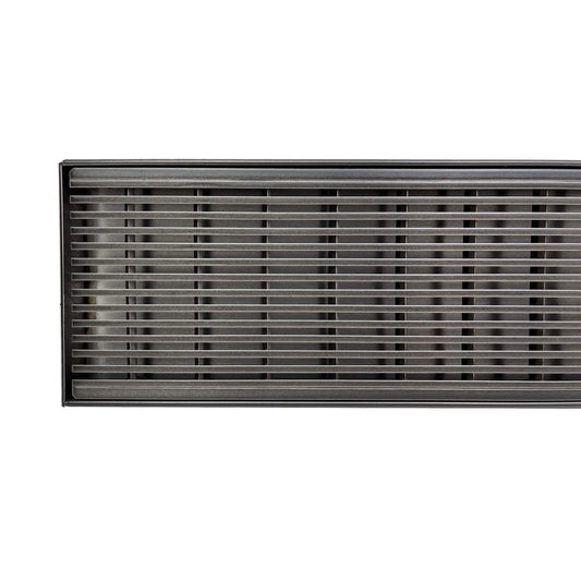 Standard Length Wedge Wire Grate and Channel Drain - Gunmetal Grey