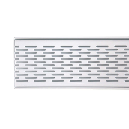 Standard Length Brick Pattern Grate and Channel Drain - White