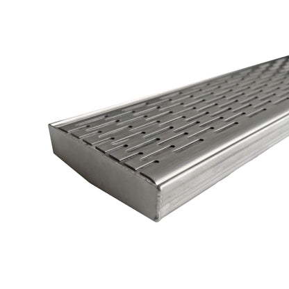 Standard Length Brick Pattern Grate and Channel Drain - Stainless Steel