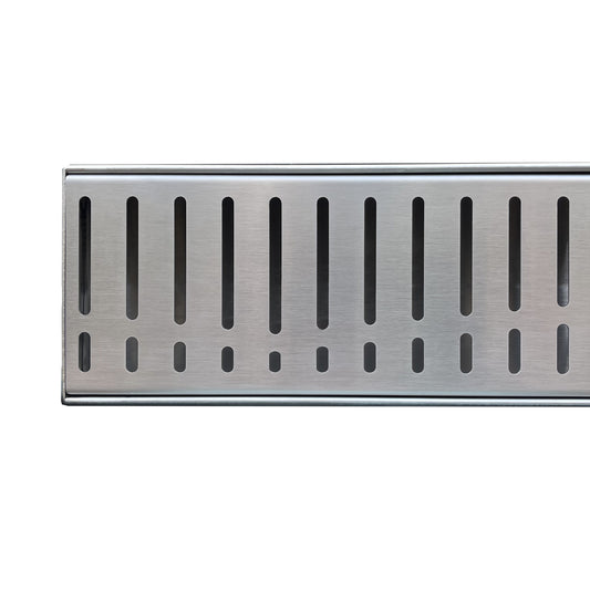 Standard Length Flow Pattern Grate and Channel Drain - Stainless Steel