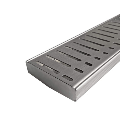 Standard Length Flow Pattern Grate and Channel Drain - Stainless Steel