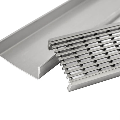 Standard Length Wedge Wire Grate and Channel Drain - Stainless Steel
