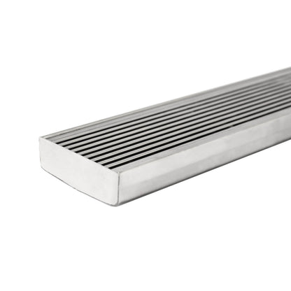 Standard Length Wedge Wire Grate and Channel Drain - Stainless Steel