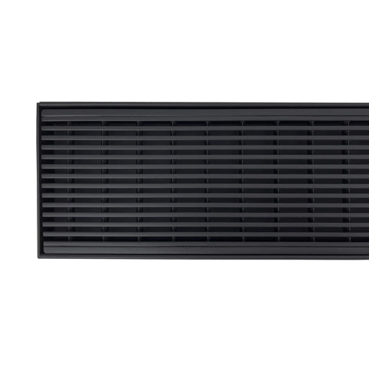 Wedge Wire Grate and Channel Drain - Matte Black