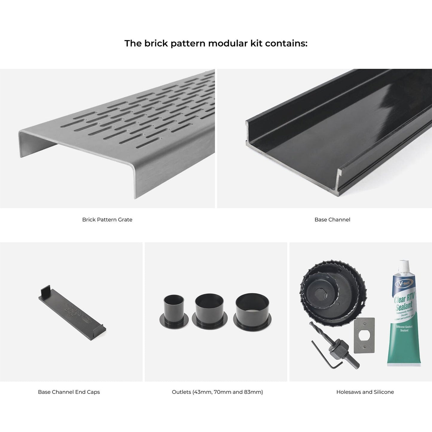 UPVC Brick Pattern Modular Kit - Black