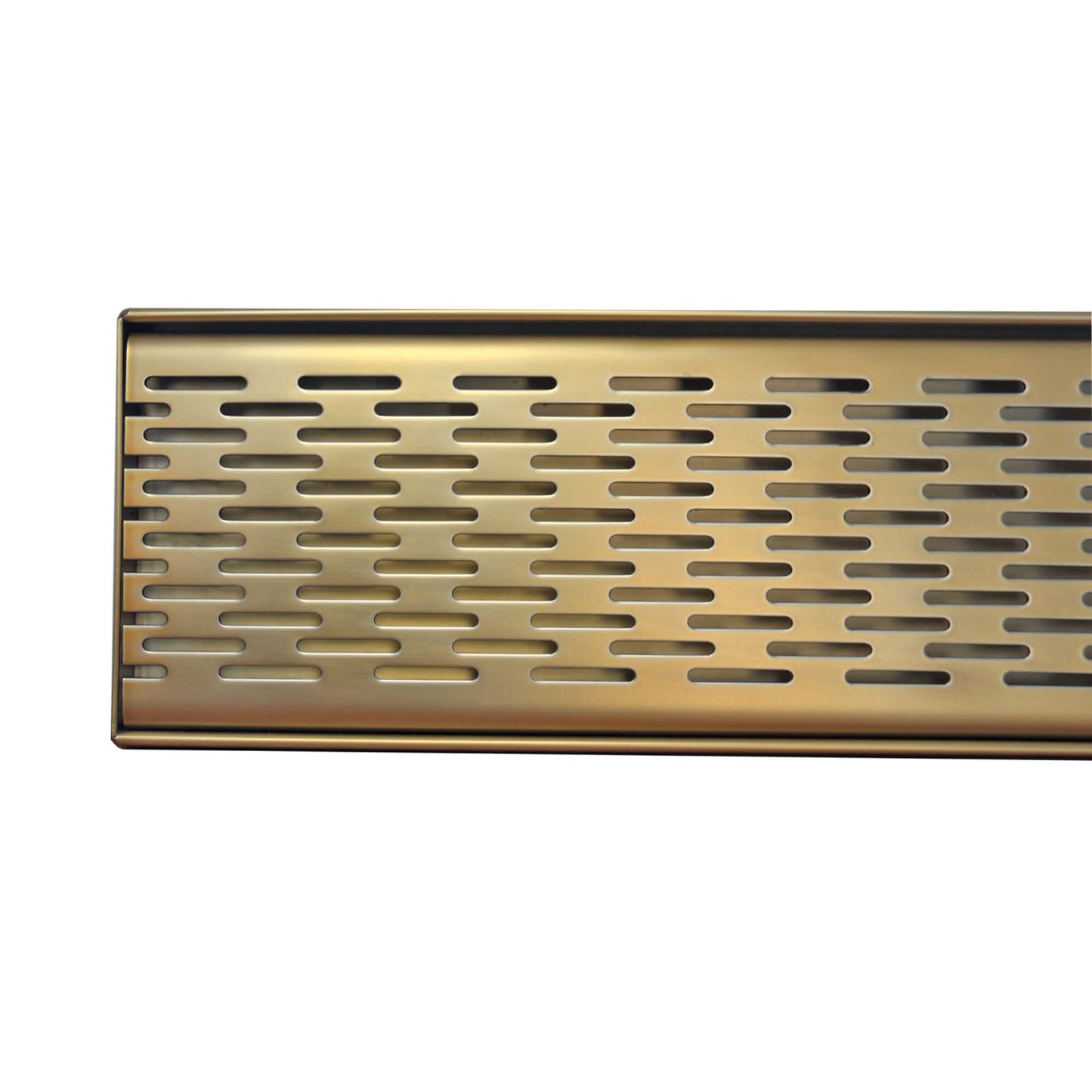 Brick Pattern Grate and Channel Drain - Gold