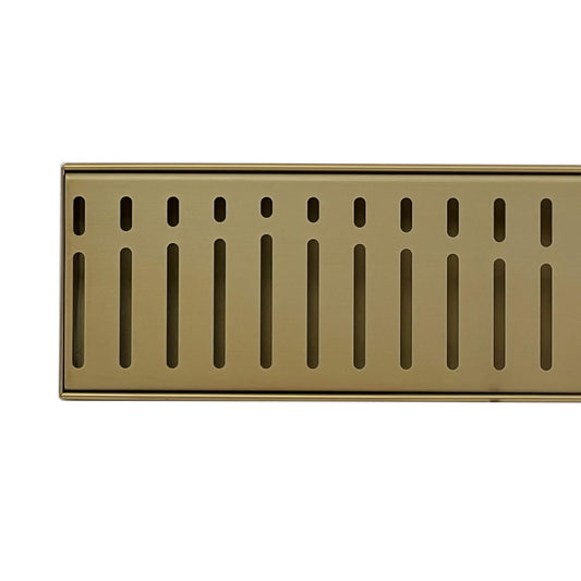 Standard Length Flow Pattern Grate and Channel Drain - Gold