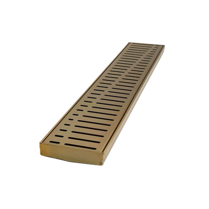 Custom Made Flow Pattern Grate & Channel Drain -  Gold