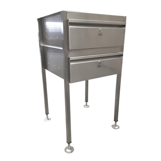 Freestanding Stainless Steel 2 Draw Unit Lockable