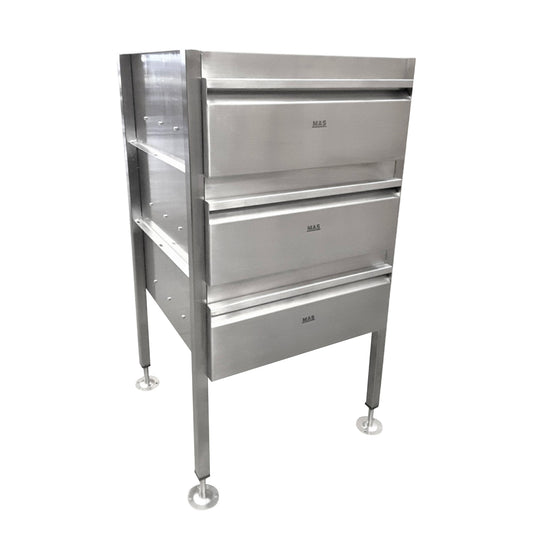 Freestanding Stainless Steel 3 Draw Unit