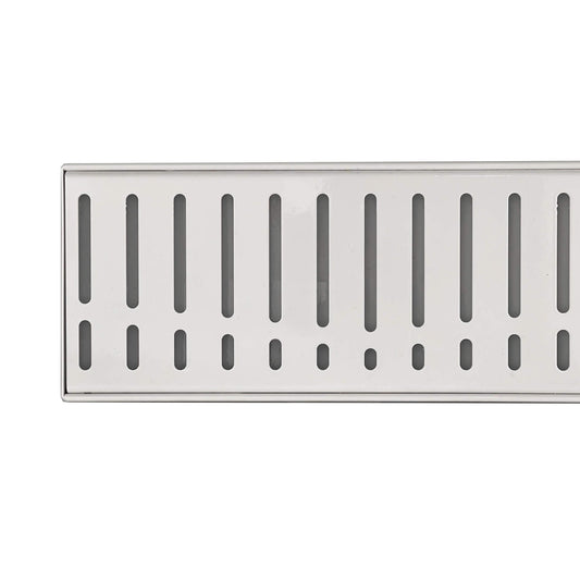 Standard Length Flow Pattern Grate and Channel Drain - White