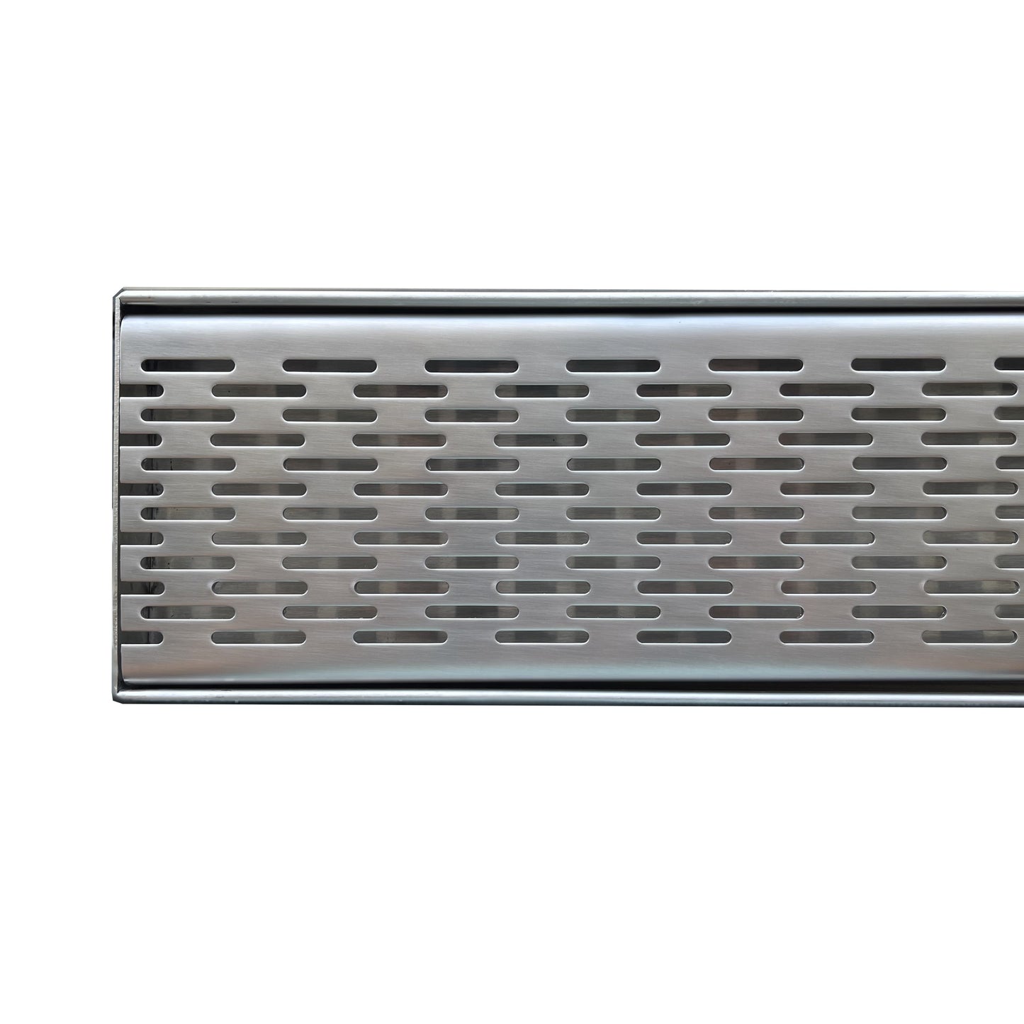Brick Pattern Grate and Channel Drain - Stainless Steel